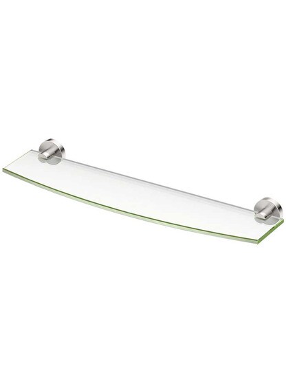Glam Glass Bathroom Shelf in Satin Nickel.